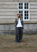 Pleated Wide Leg Wool Pant
