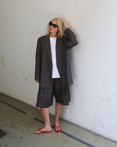 Pleated Wide 3/4 Pant