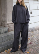 Pleated Wide Leg Wool Pant
