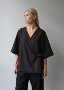 Wide Sleeve Wrap Top