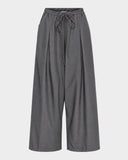 Pleated Wide Leg Wool Pant