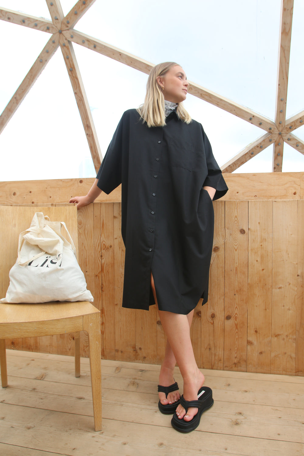 Short Sleeve Shirt Dress image 2