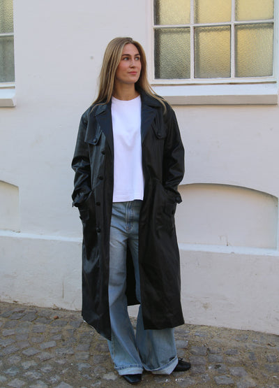 Long Leather Trenchcoat