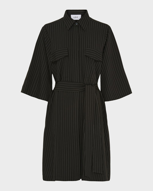 Belted Wide Sleeve Dress