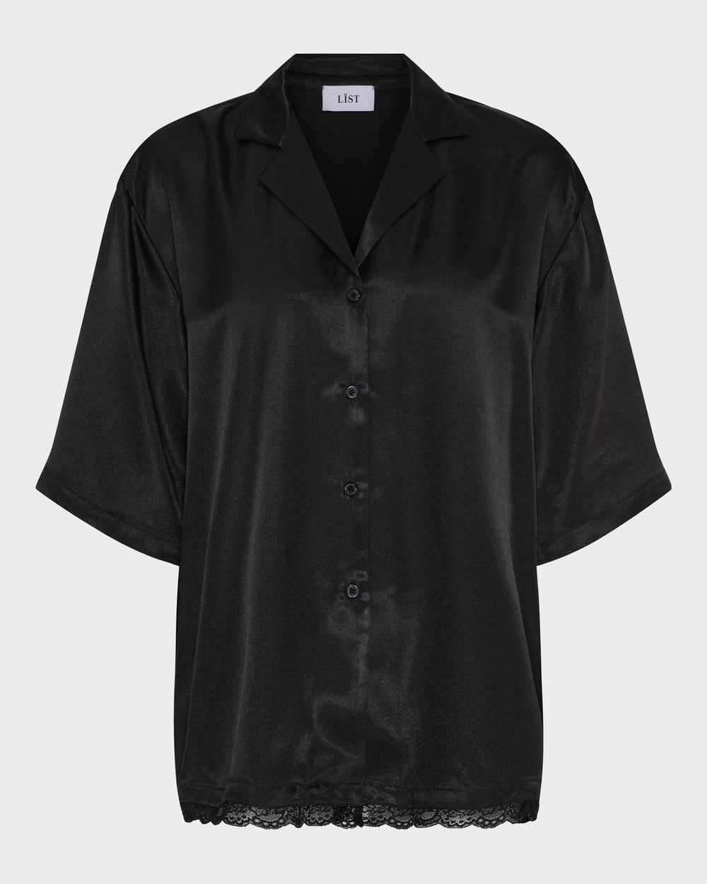 Half Sleeve PJ Collar Lace Shirt