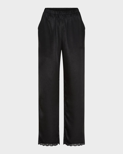 Straight Leg Lace Silk Pant