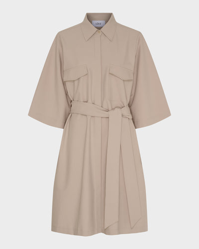 Belted Wide Sleeve Dress