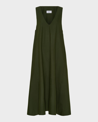 Long SL V Neck Dress