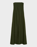 Long SL V Neck Dress