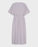 Long SS Crossover V-Neck Dress