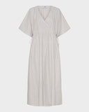 Long SS Crossover V-Neck Dress