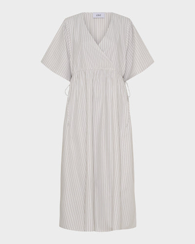 Long SS Crossover V-Neck Dress