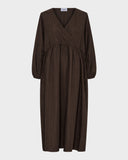 Long Crossover V-Neck Dress