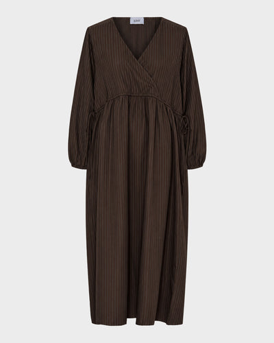 Long Crossover V-Neck Dress