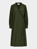 Long Ruffle Wrap Dress