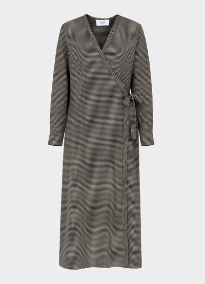 Long Ruffle Wrap Dress