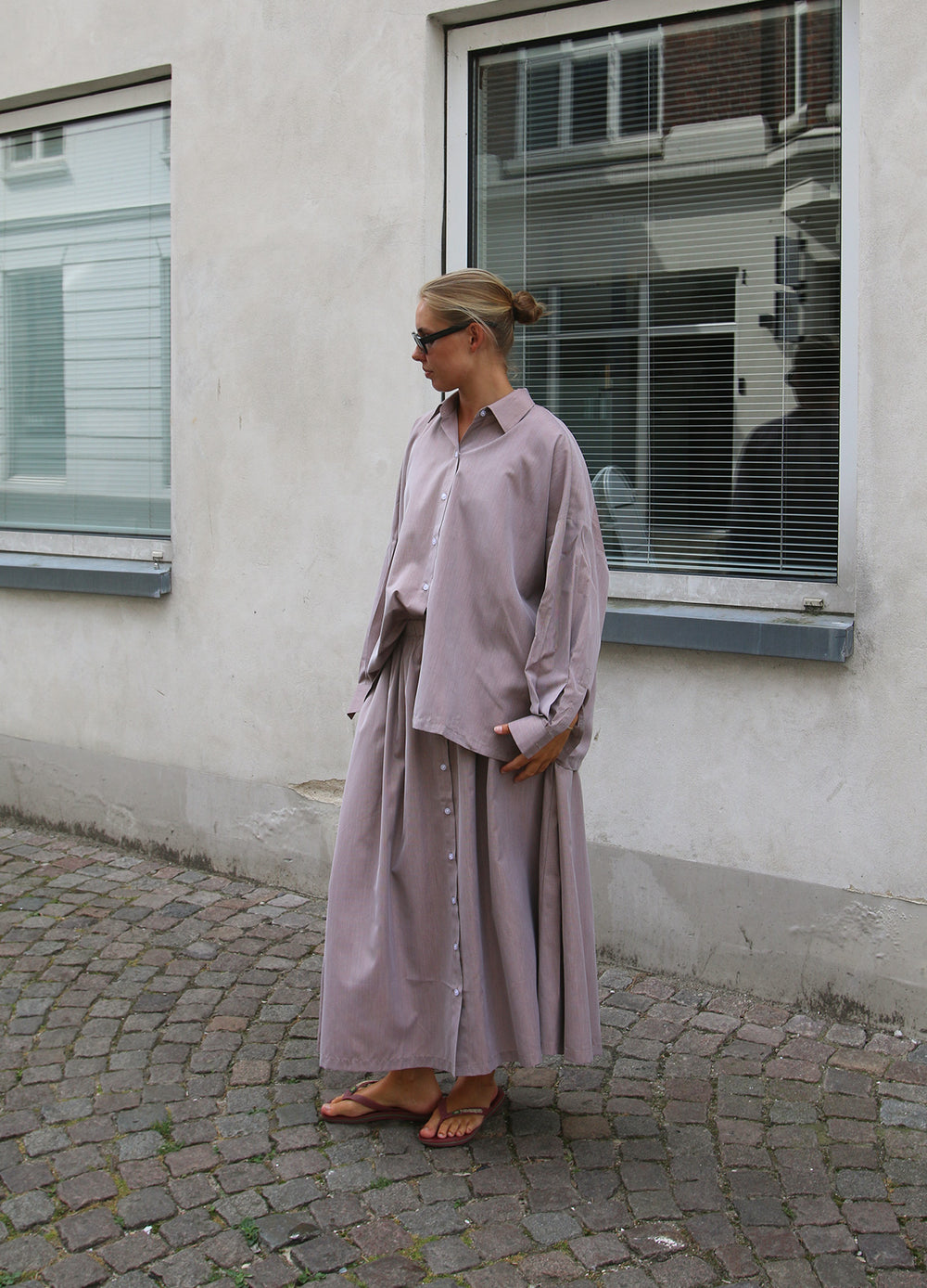 Long Button Skirt