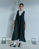 Long SL V Neck Dress