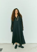 Long SL V Neck Dress