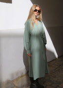 Plain Long Wrap Dress