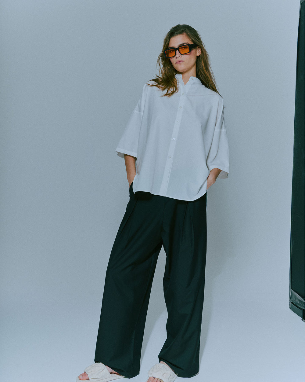 Pleated Wide Leg Pant