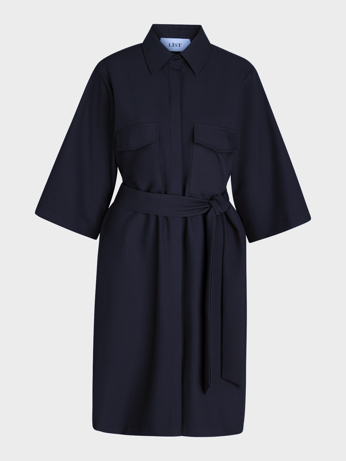 Belted Wide Sleeve Dress