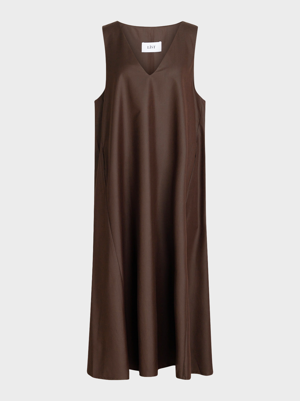 Long SL V Neck Dress