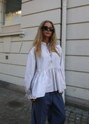 Frill Sleeve Peplum Shirt