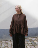 Frill Sleeve Peplum Shirt
