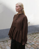 Frill Sleeve Peplum Shirt