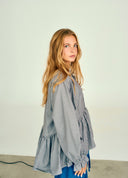 Frill Sleeve Peplum Shirt