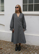 Plain Long Wrap Dress