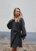 Plain Short Wrap Dress