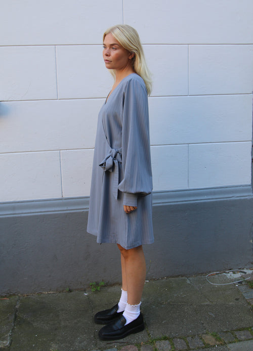 Plain Short Wrap Dress