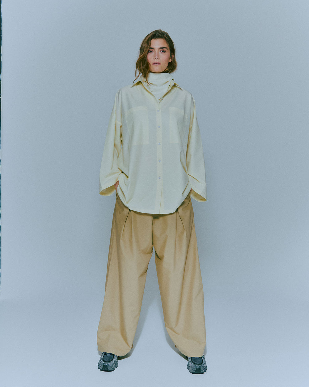 Pleated Wide Leg Pant