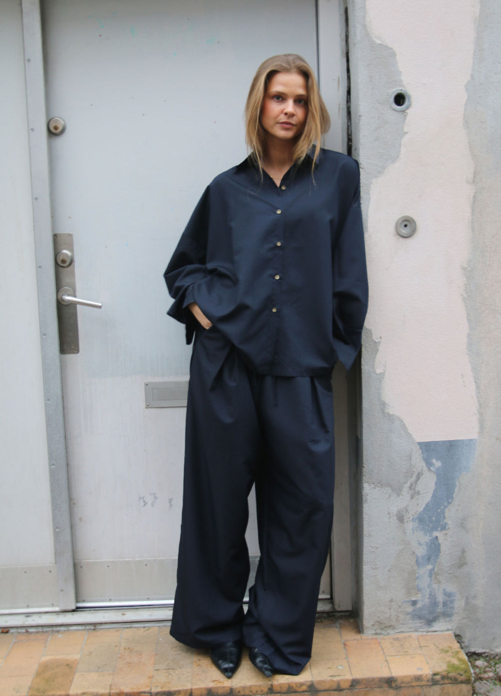 Pleated Wide Leg Pant