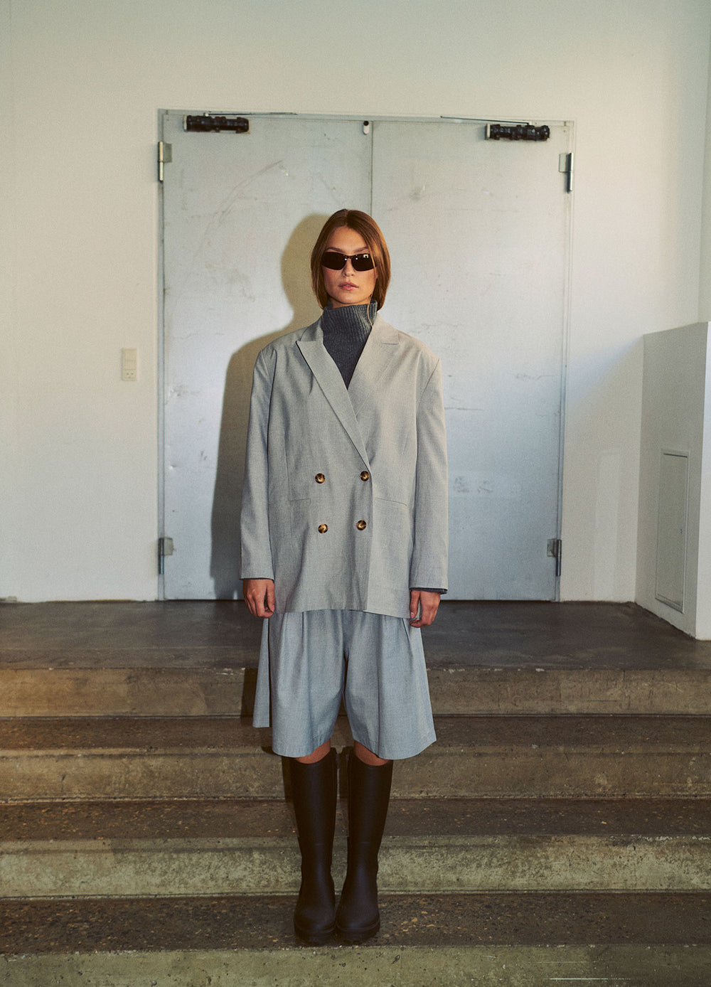 Pleated Wide 3/4 Pant