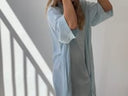 Oversized Mandarin Shirt Dress