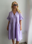 SS V Neck Drop Back Dress