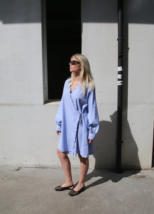 Short Ruffle Wrap Dress
