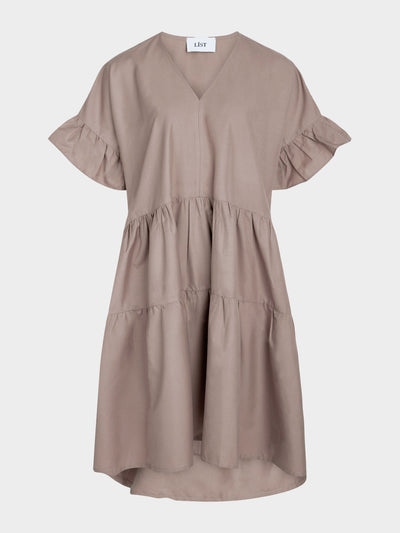 SS V Neck Drop Back Dress