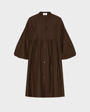 Short Bubble Sleeve Shirt Dress