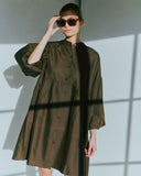 Short Bubble Sleeve Shirt Dress