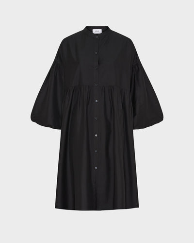 Short Bubble Sleeve Shirt Dress