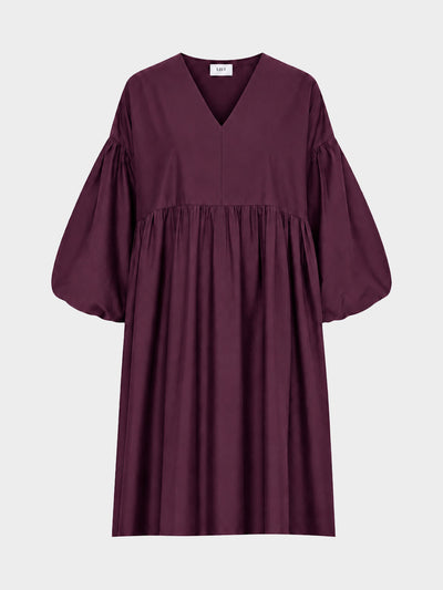 Short Bubble Sleeve V-Neck Dress