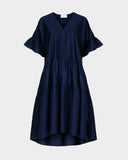 SS V Neck Drop Back Dress