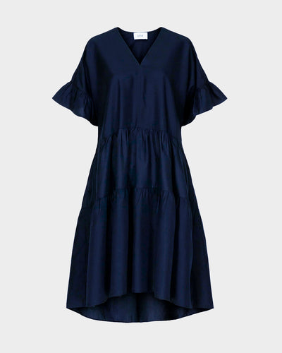 SS V Neck Drop Back Dress