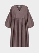 Short Bubble Sleeve V-Neck Dress