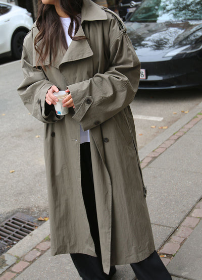 Washed Long Trenchcoat