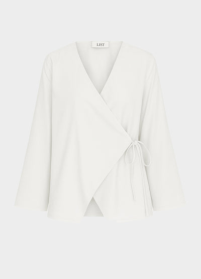 Flared Sleeve Wrap Top